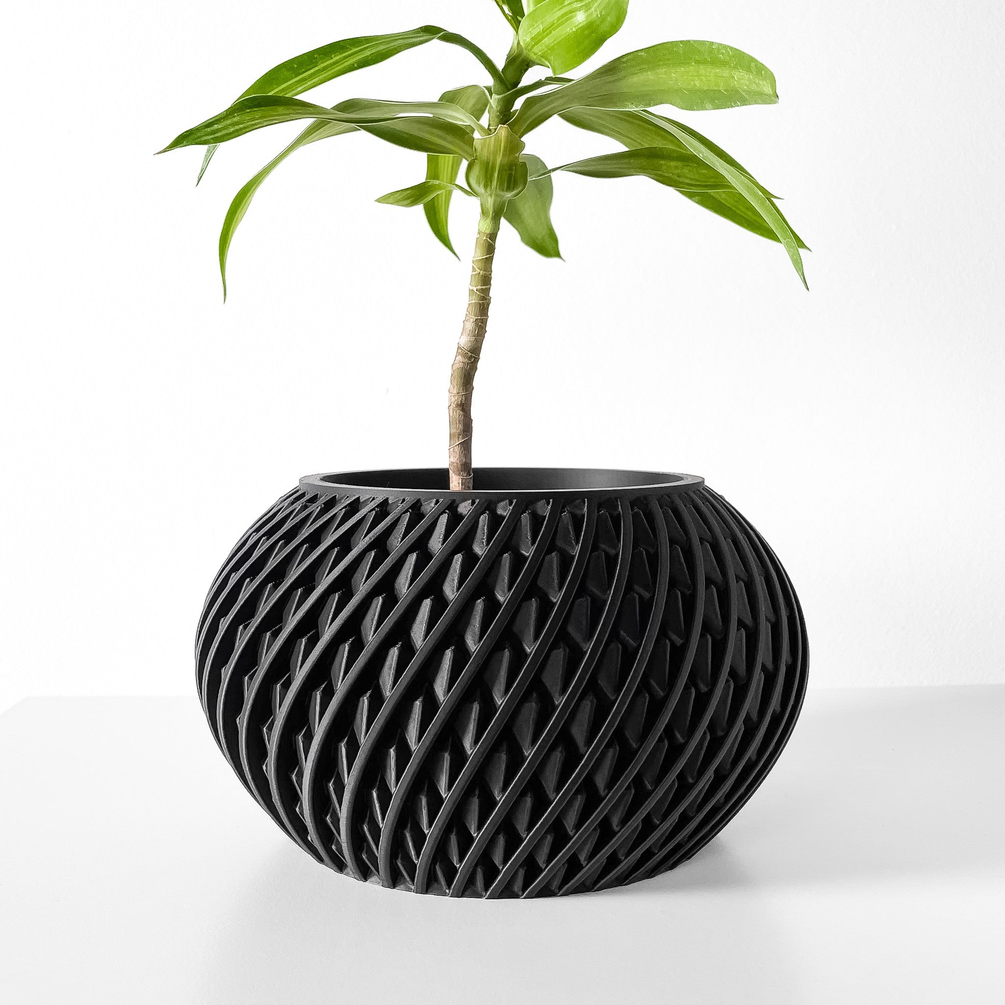 Rope Twist Planter - 3D printed planter by Valence Objects