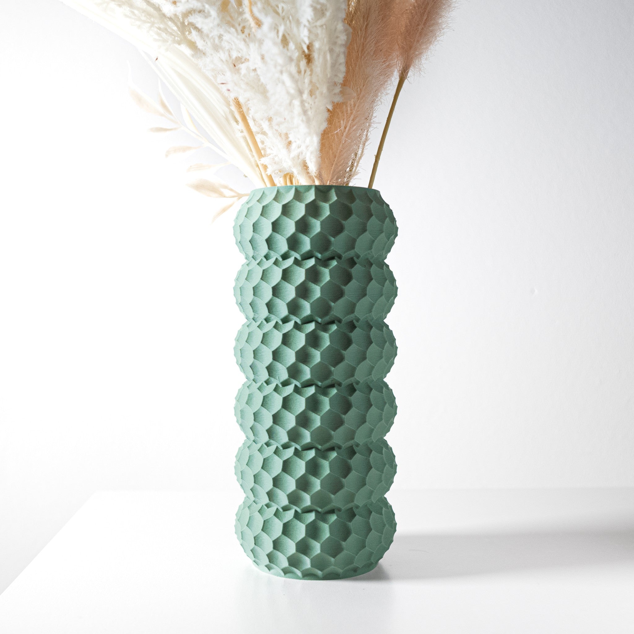 Honeycomb Cylinder Vase - 3D printed vase by Valence Objects