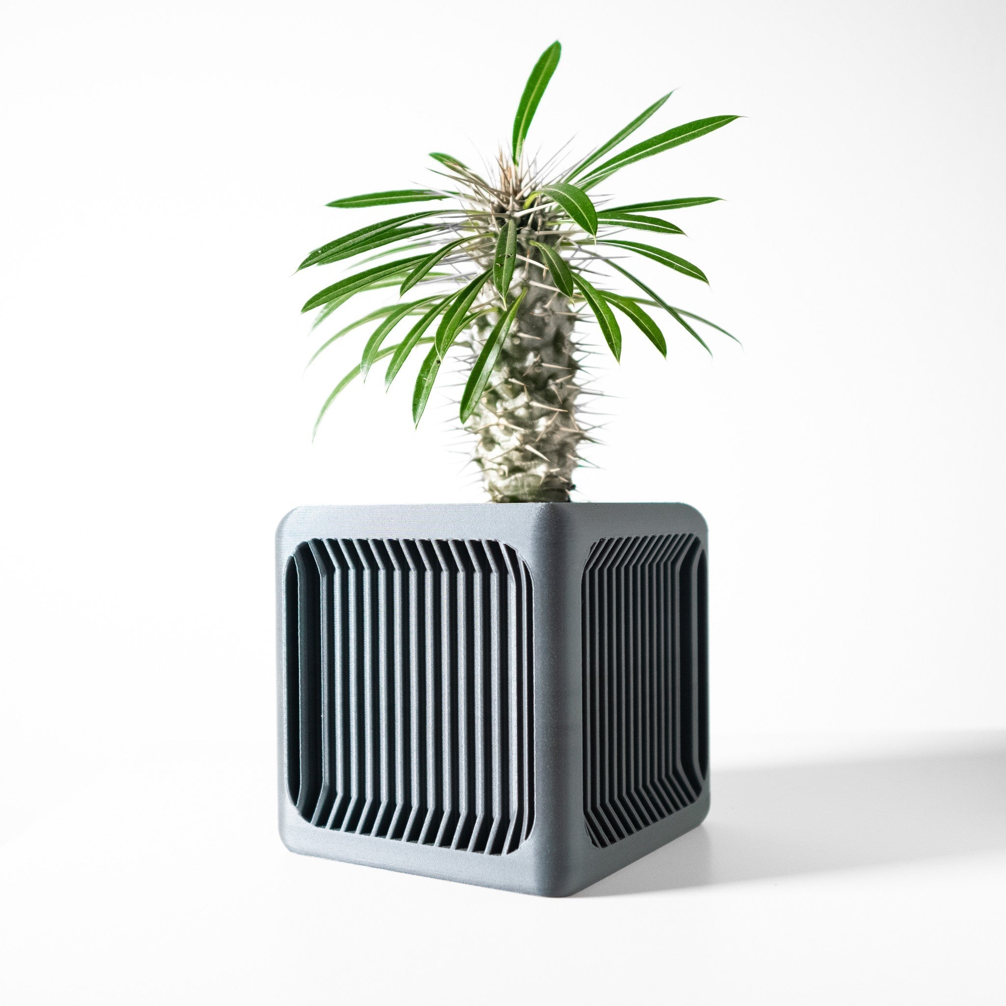 Slat Cube Planter - 3D printed planter by Valence Objects