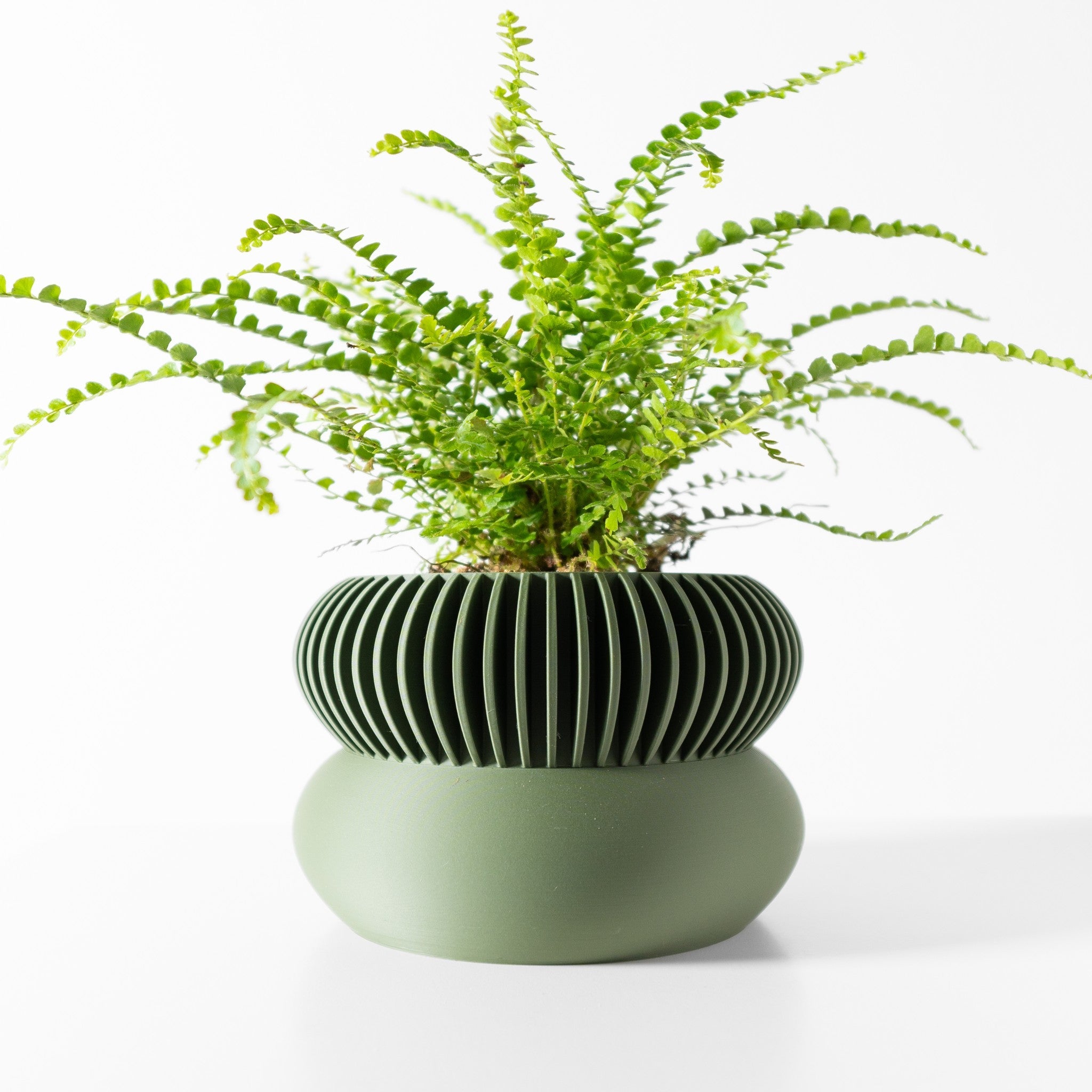 Ribbed Pedestal Planter - 3D printed planter by Valence Objects