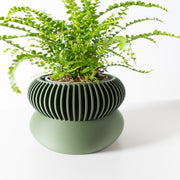Ribbed Pedestal Planter - 3D printed planter by Valence Objects