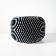 Zigzag Ridge Planter - 3D printed planter by Valence Objects