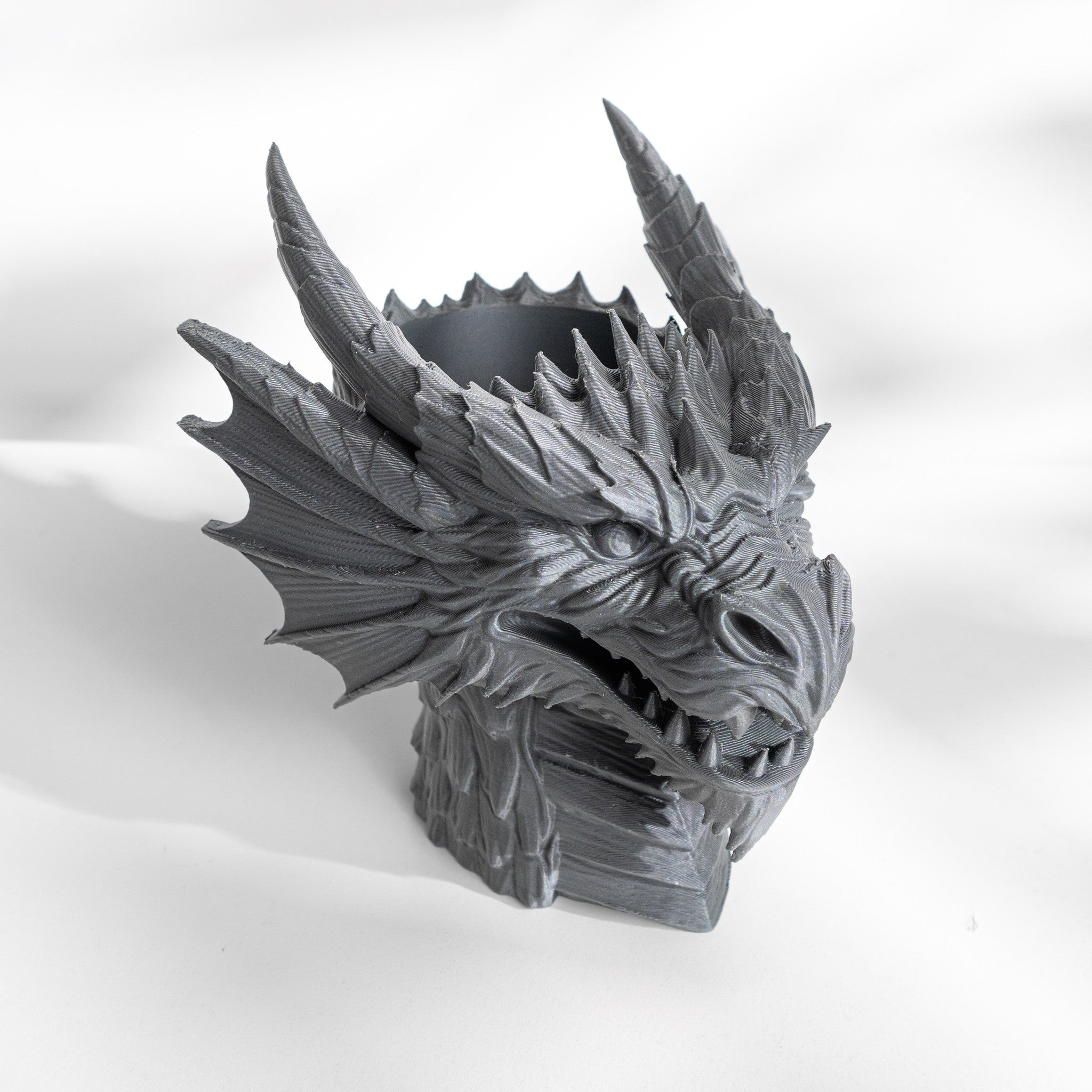 Dragon Bust Planter - 3D printed planter by Valence Objects
