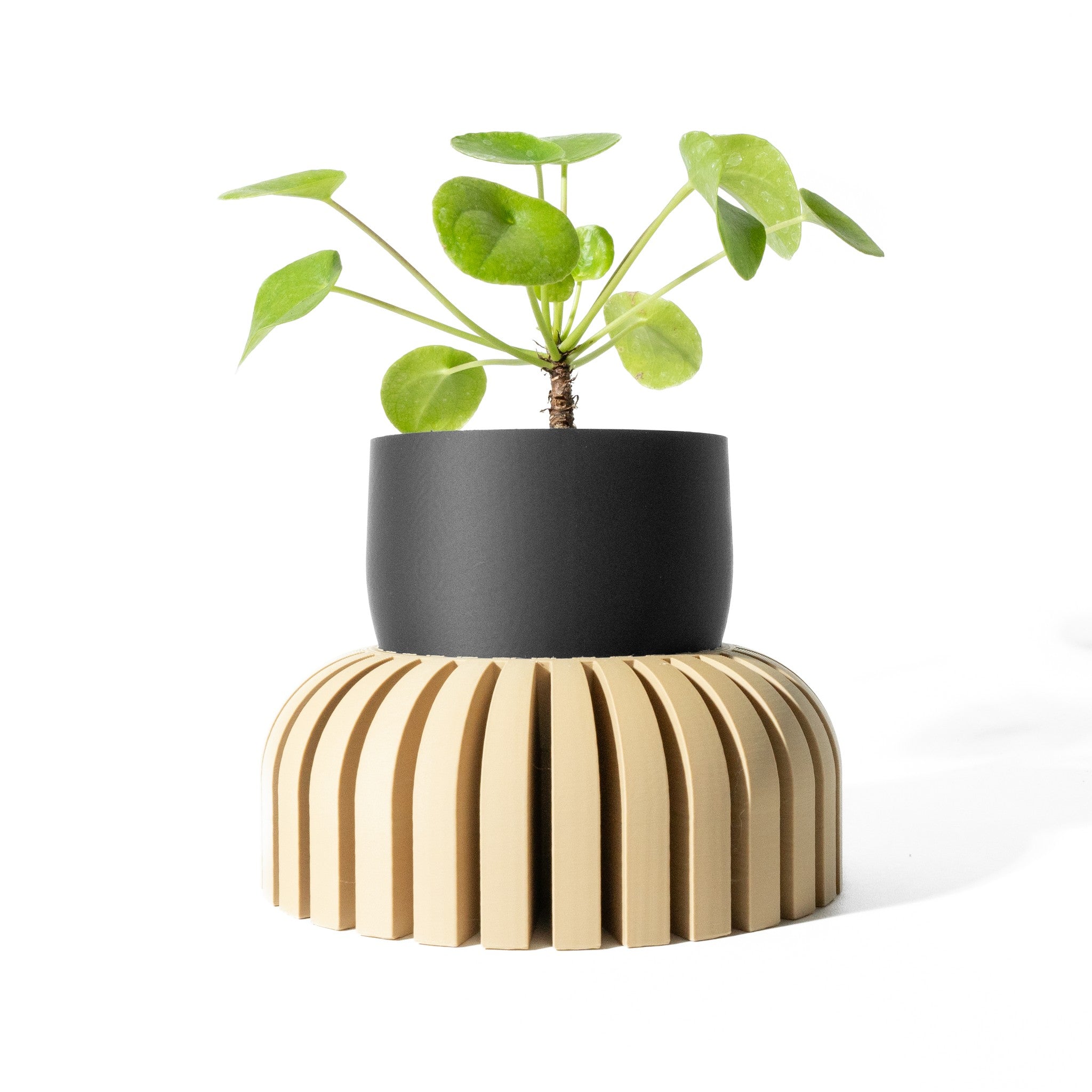 Fluted Riser Planter - 3D printed planter by Valence Objects