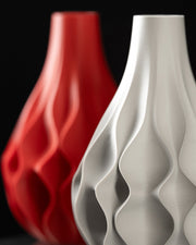 Wave Facet Vase - 3D printed vase by Valence Objects