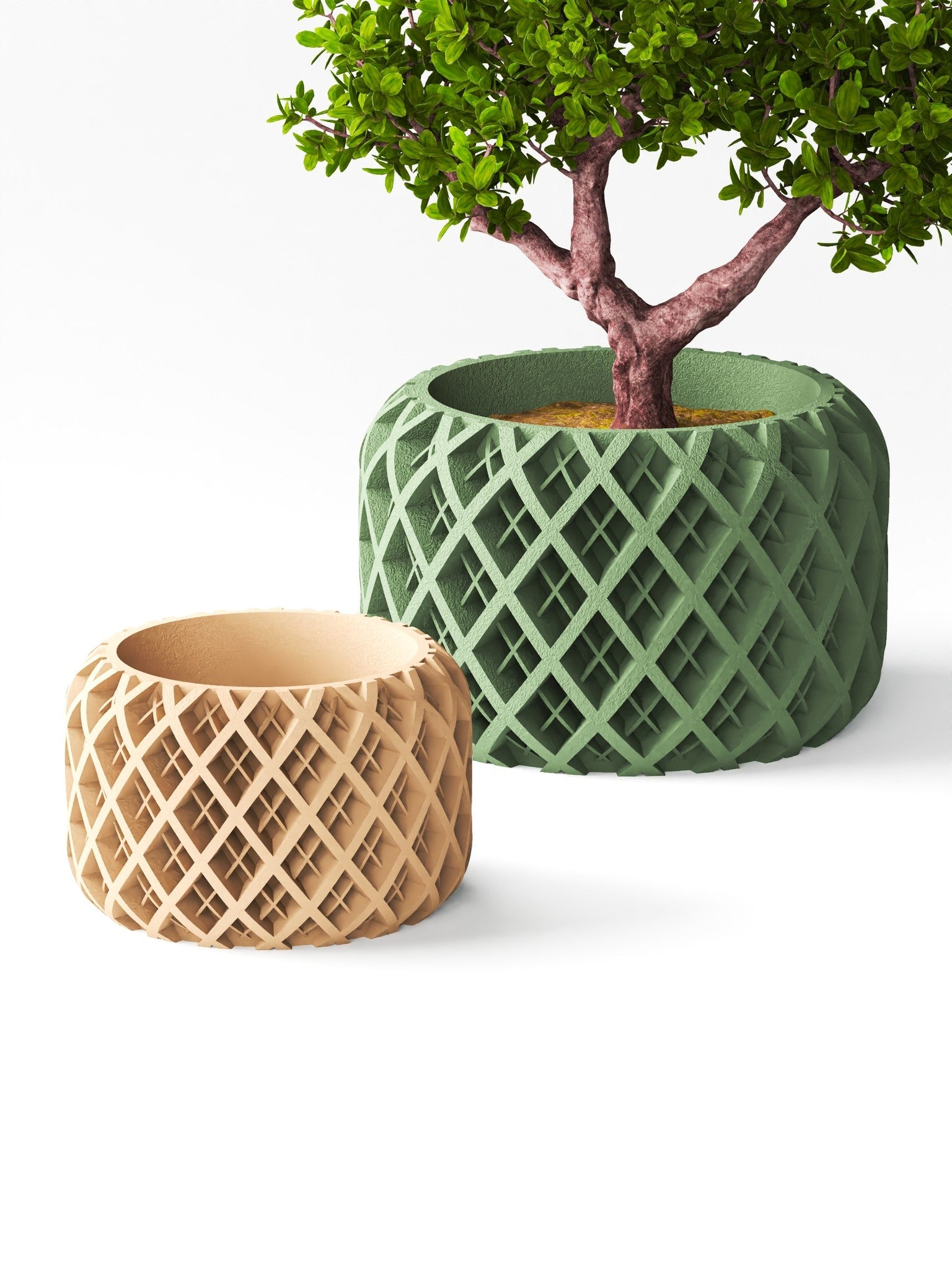 Diamond Basin Planter - 3D printed planter by Valence Objects