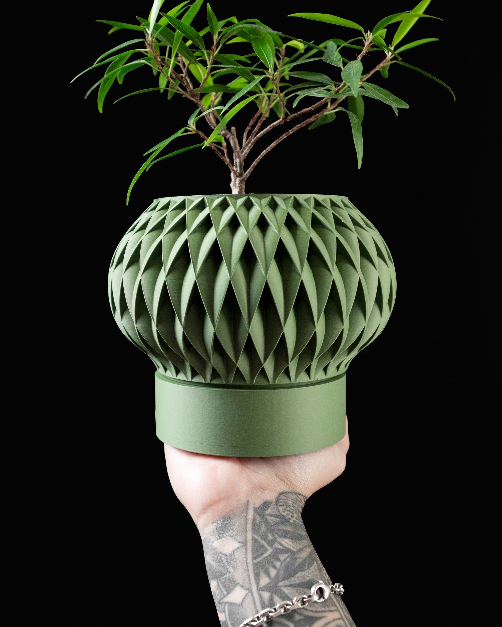 Quilt Ring Planter - 3D printed planter by Valence Objects