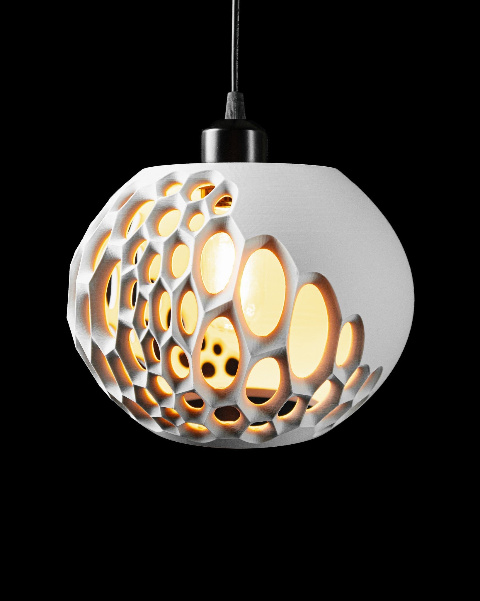 Oval Bubble Pendant Light - 3D printed pendant light by Valence Objects