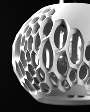 Oval Bubble Pendant Light - 3D printed pendant light by Valence Objects