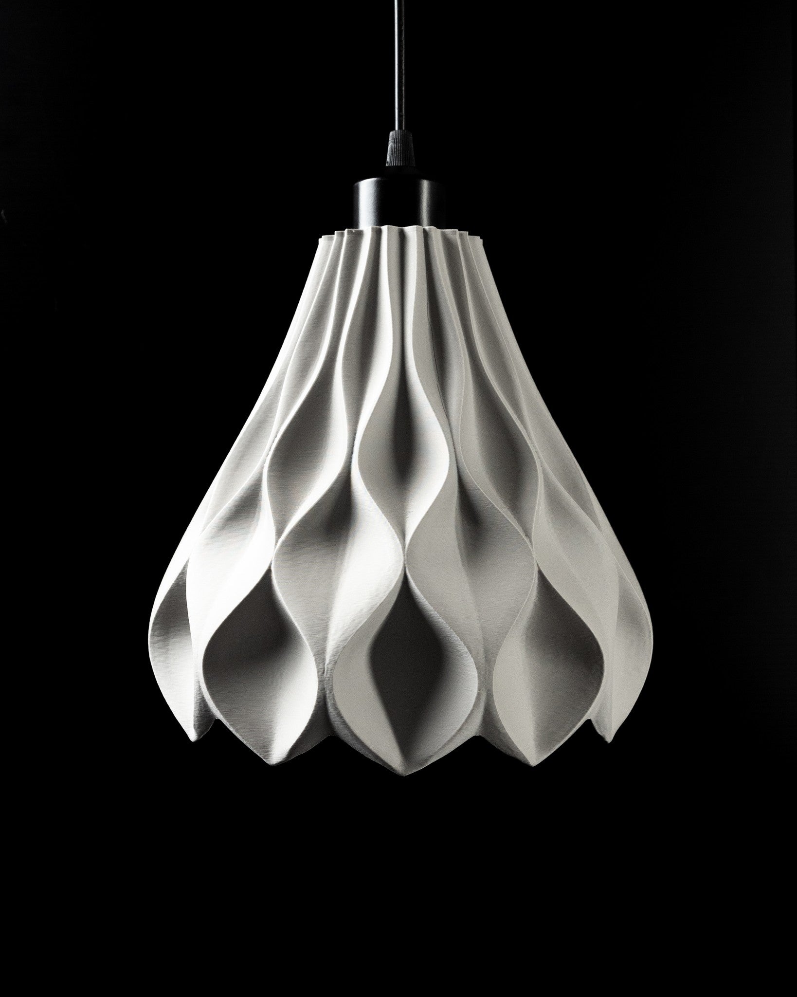 Petal Pleat Pendant Light - 3D printed pendant light by Valence Objects