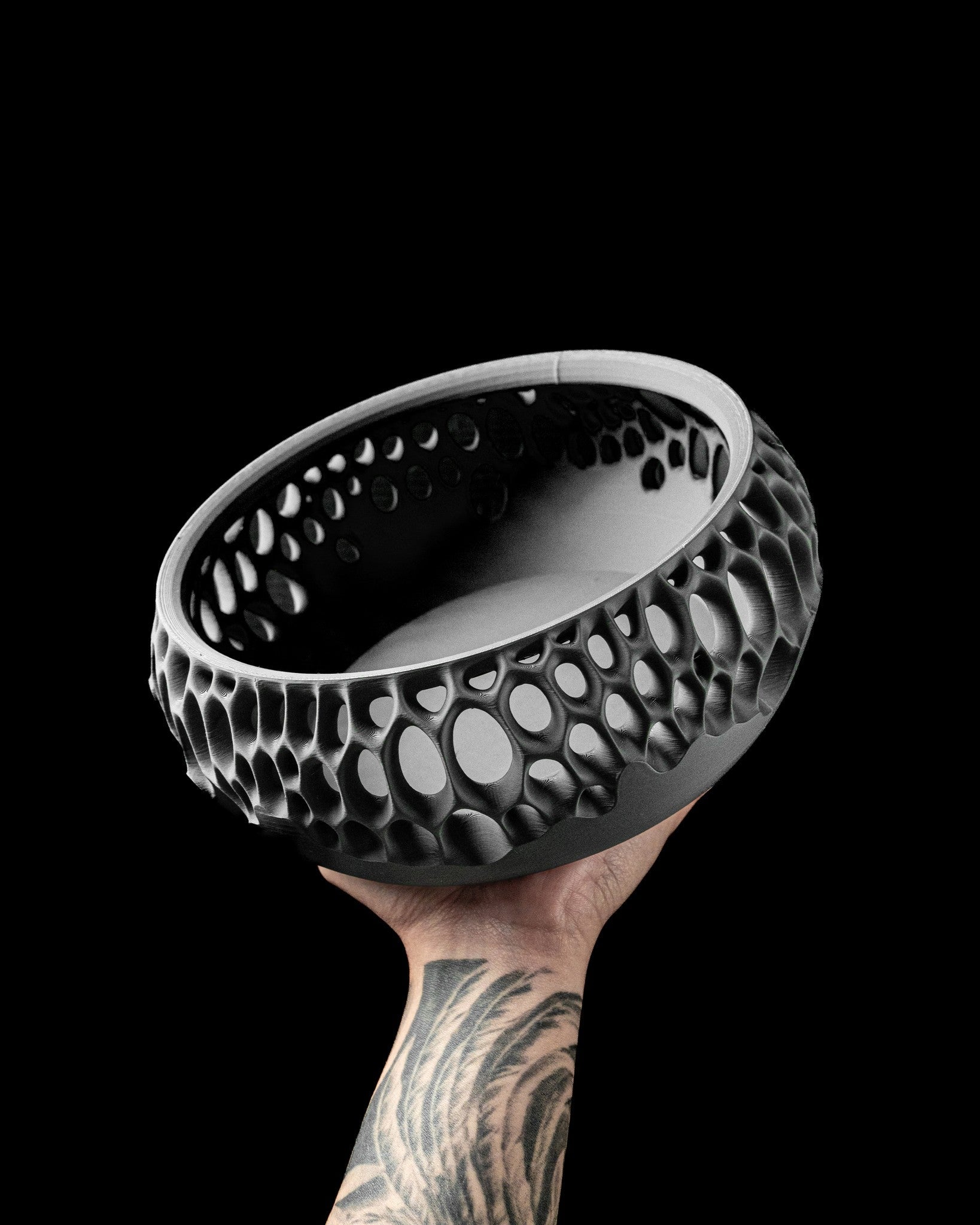 Oval Cell Bowl - 3D printed bowl & tray by Valence Objects