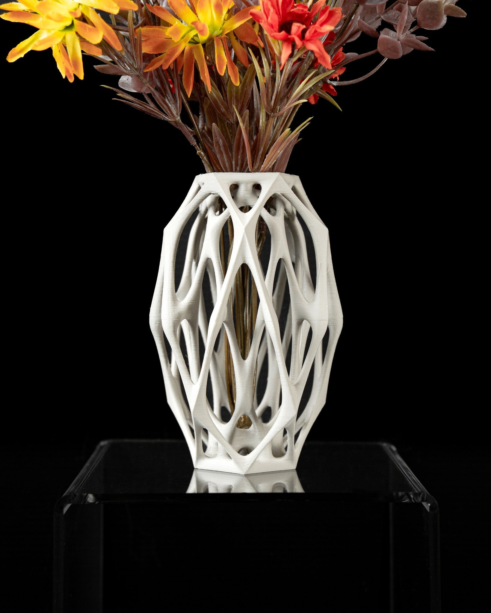 Oval Cage Vase - 3D printed vase by Valence Objects