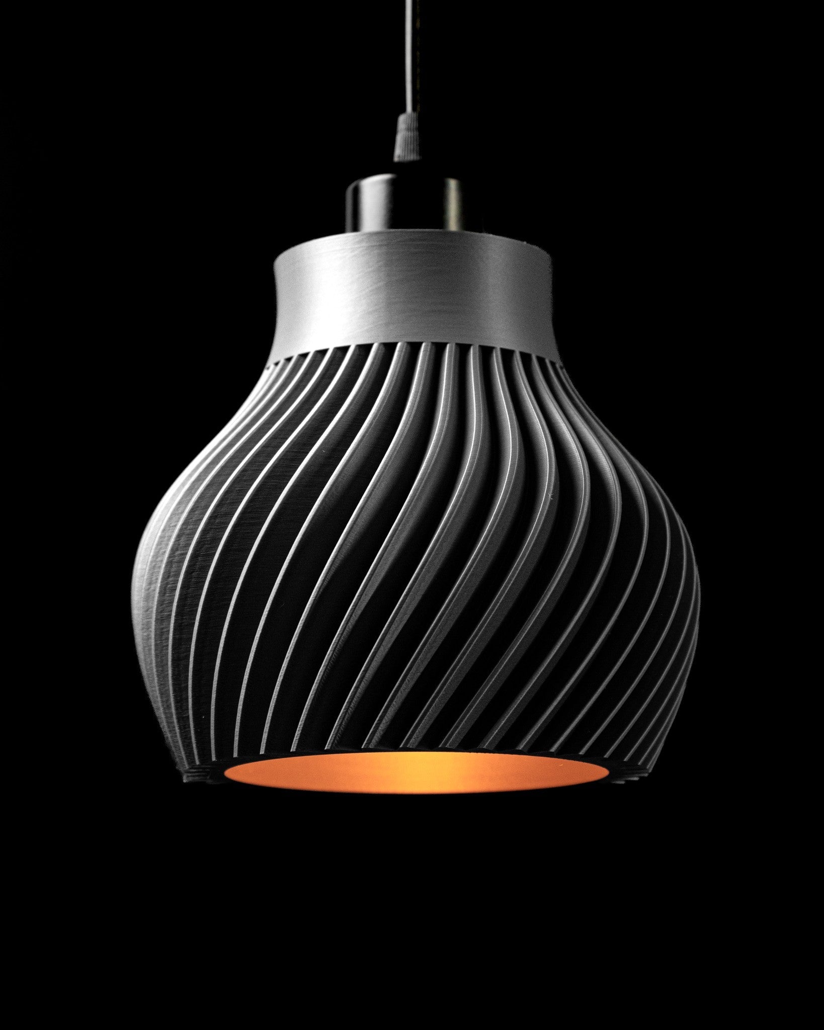 Fine Rib Pendant Light - 3D printed pendant light by Valence Objects
