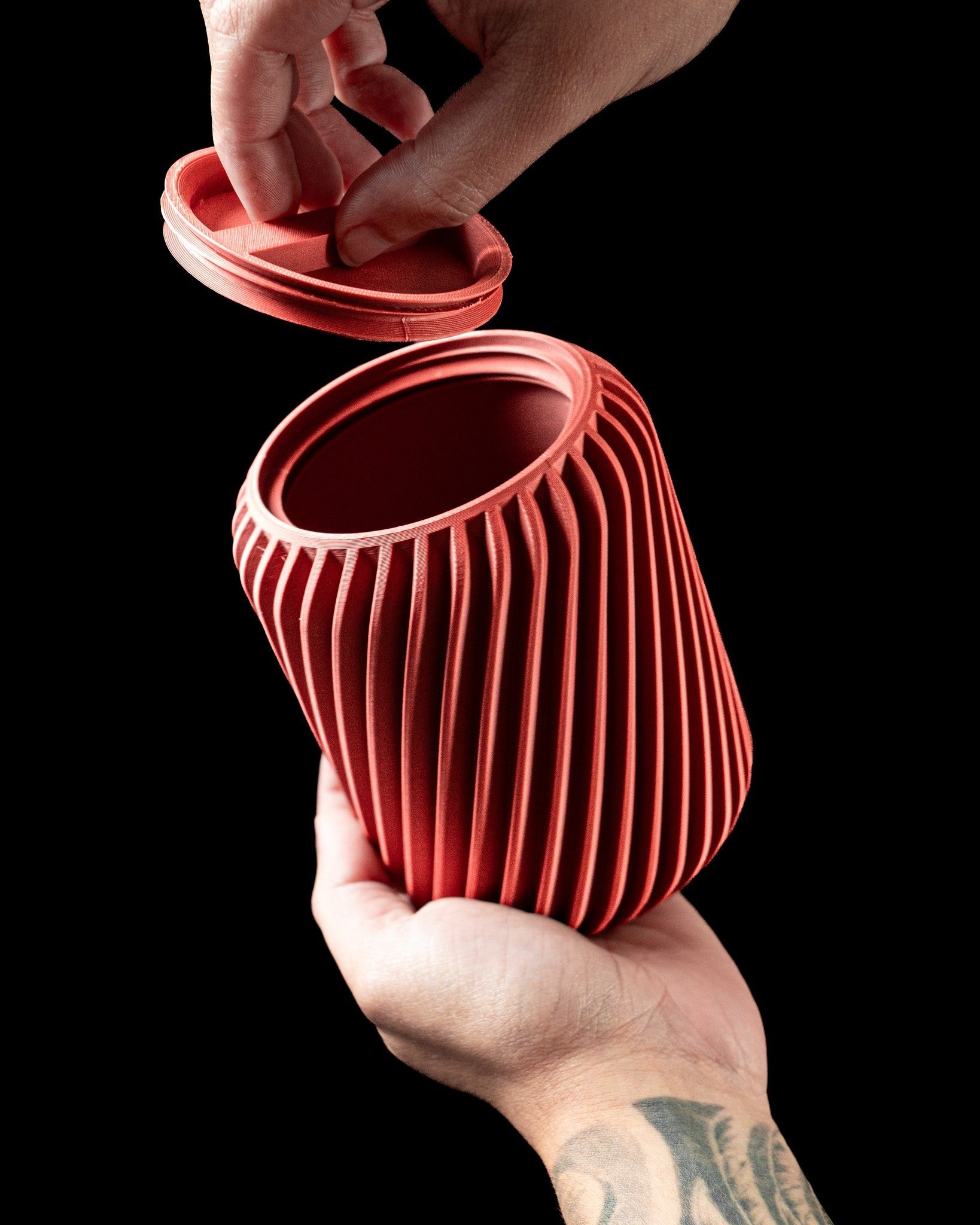 Rib Canister - 3D printed storage jar by Valence Objects