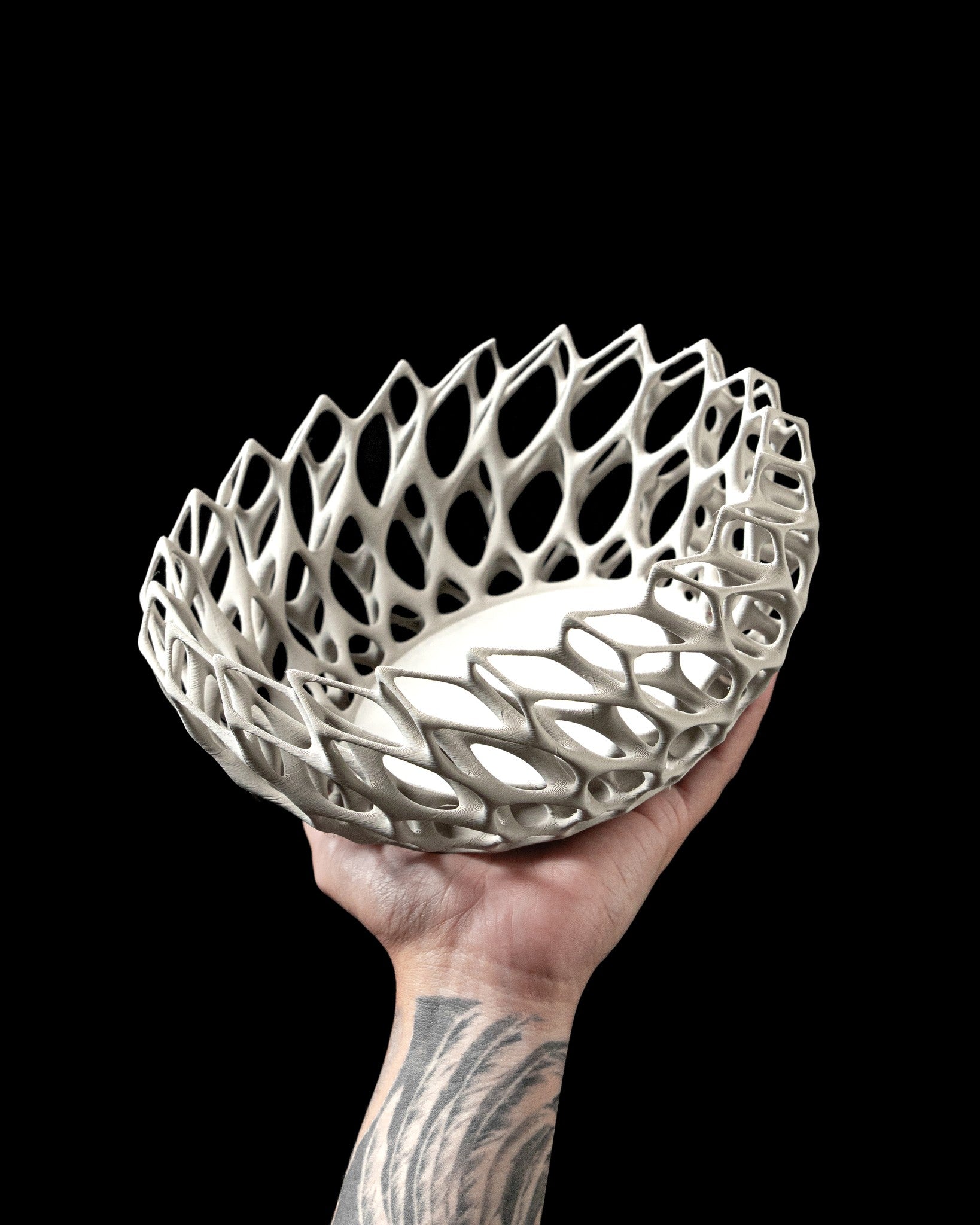 Scale Lattice Bowl - 3D printed bowl & tray by Valence Objects