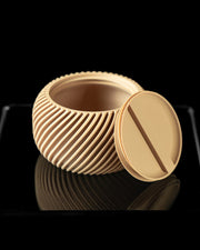 Ribbed Lidded Jar - 3D printed storage jar by Valence Objects