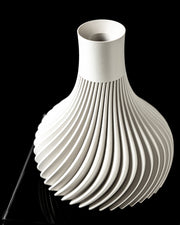 Spiral Fin Vase - 3D printed vase by Valence Objects