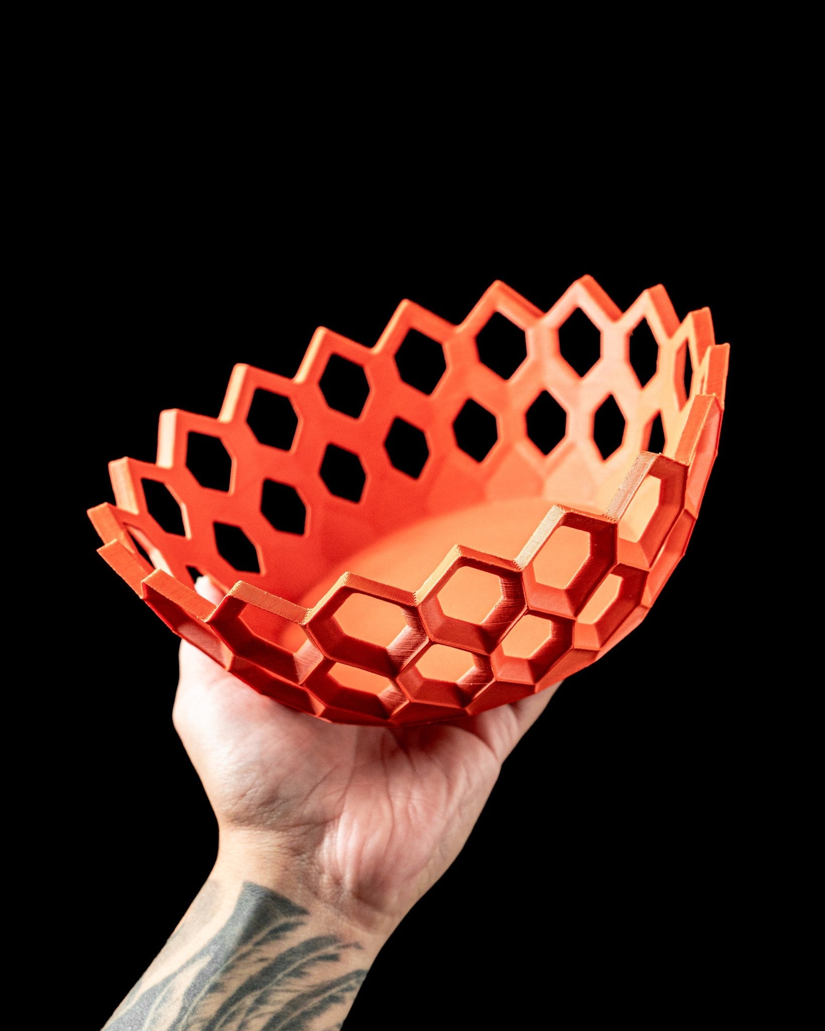 Honeycomb Bowl - 3D printed bowl & tray by Valence Objects