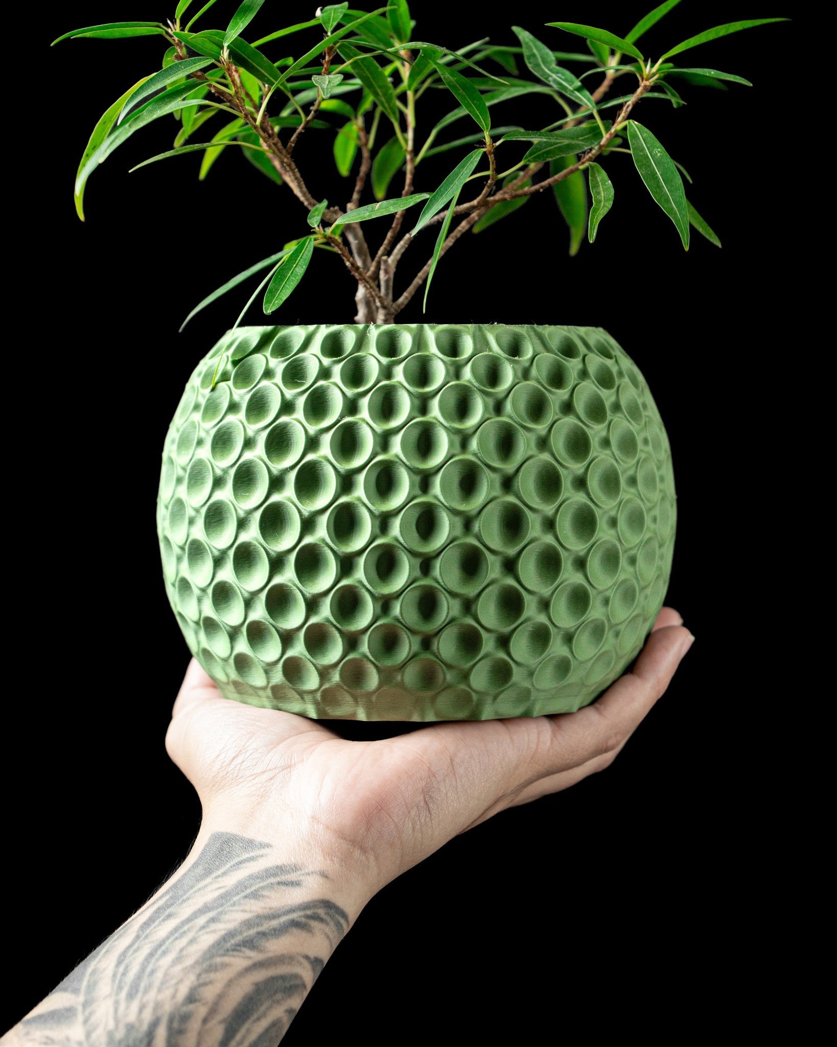 Honeycomb Orb Planter - 3D printed planter by Valence Objects