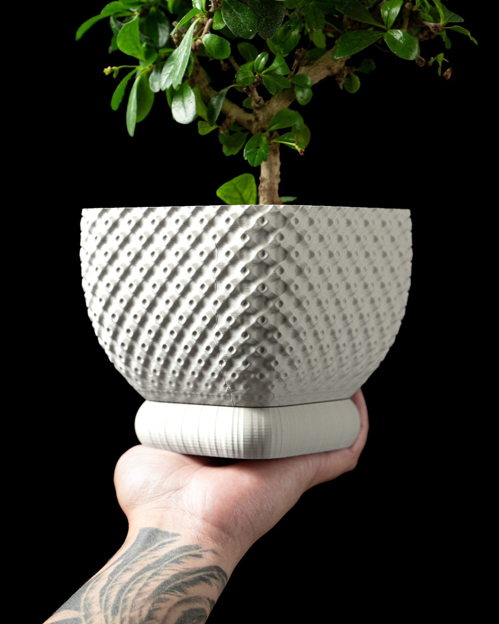 Twill Rib Planter - 3D printed planter by Valence Objects