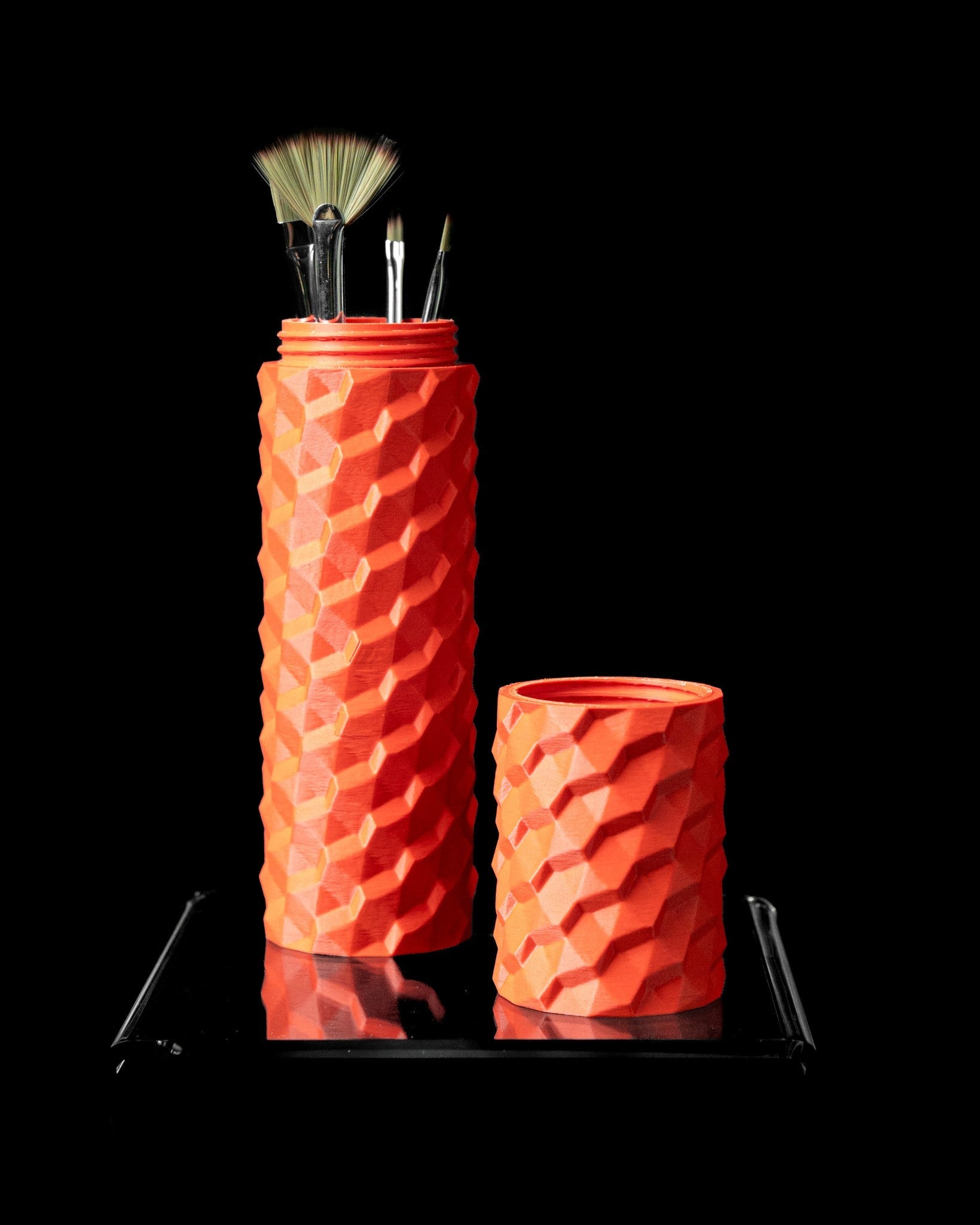 Knurl Desk Canister - 3D printed storage jar by Valence Objects