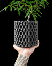 Diamond Mesh Planter - 3D printed planter by Valence Objects