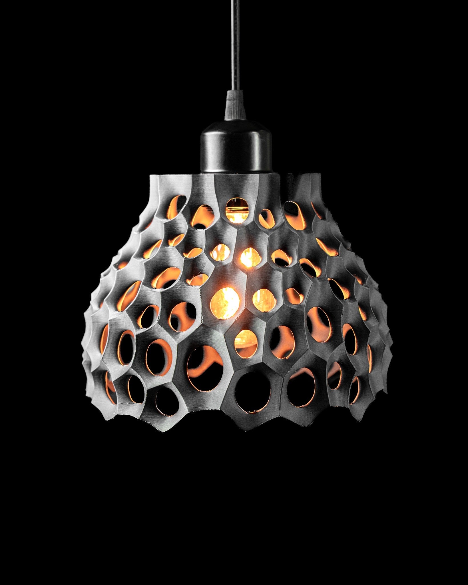 Voronoi Dome Pendant Light - 3D printed pendant light by Valence Objects