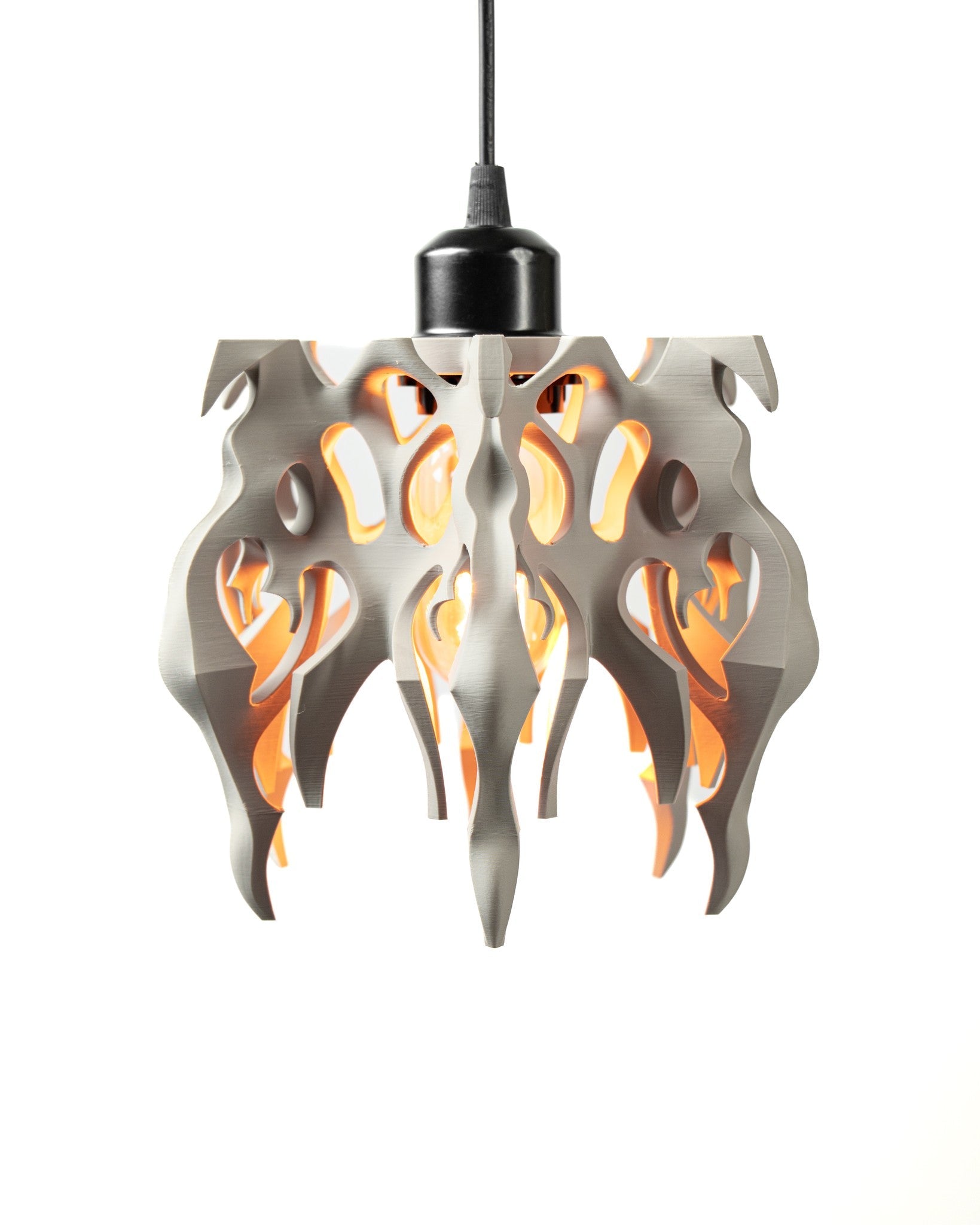 Flame Tendril Pendant Light - 3D printed pendant light by Valence Objects