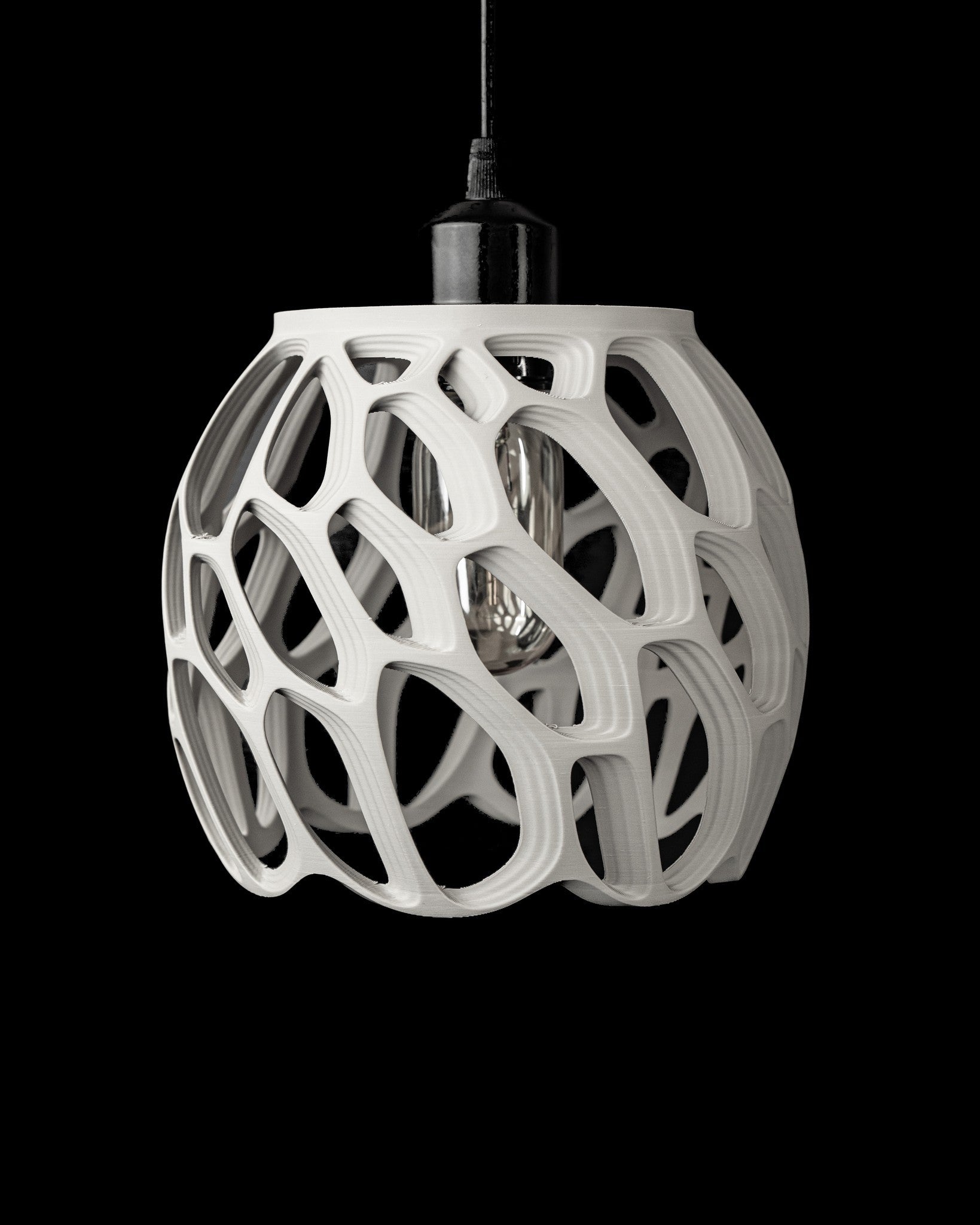 Ribbon Orb Pendant Light - 3D printed pendant light by Valence Objects