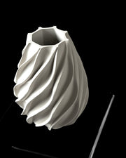Swirl Twist Vase - 3D printed vase by Valence Objects