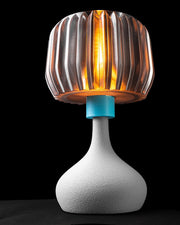Ribbed Globe Table Lamp - 3D printed table lamp by Valence Objects