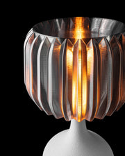 Ribbed Globe Table Lamp - 3D printed table lamp by Valence Objects