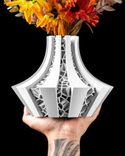 Voronoi Panel Vase - 3D printed vase by Valence Objects