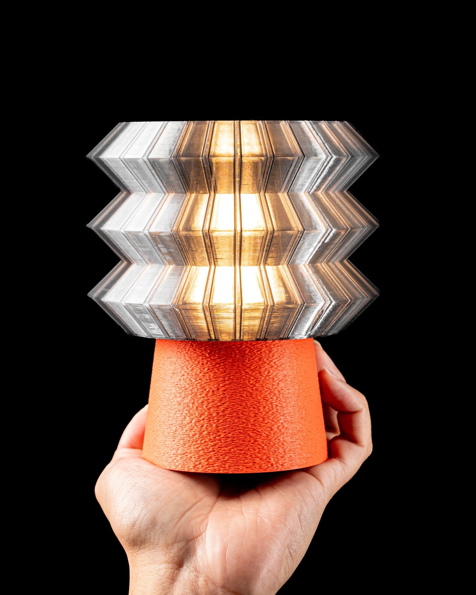 Zigzag Shade Mini Lamp - 3D printed mini lamp by Valence Objects