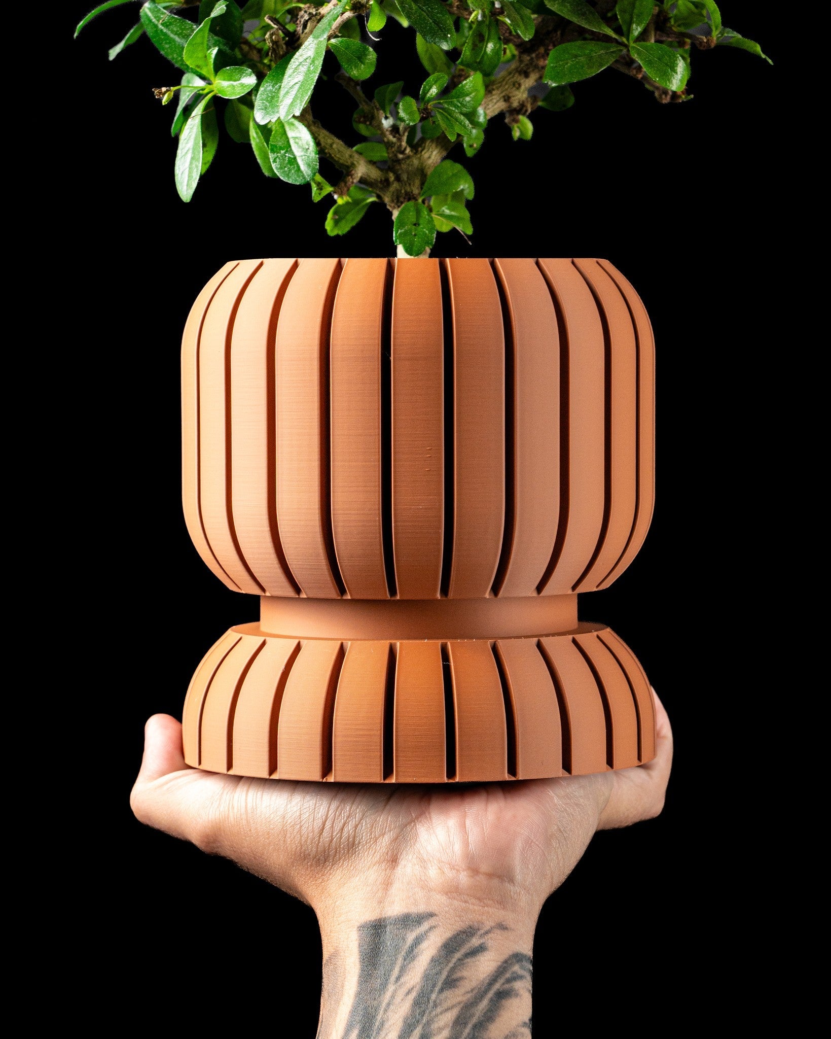 Slat Bulb Planter - 3D printed planter by Valence Objects