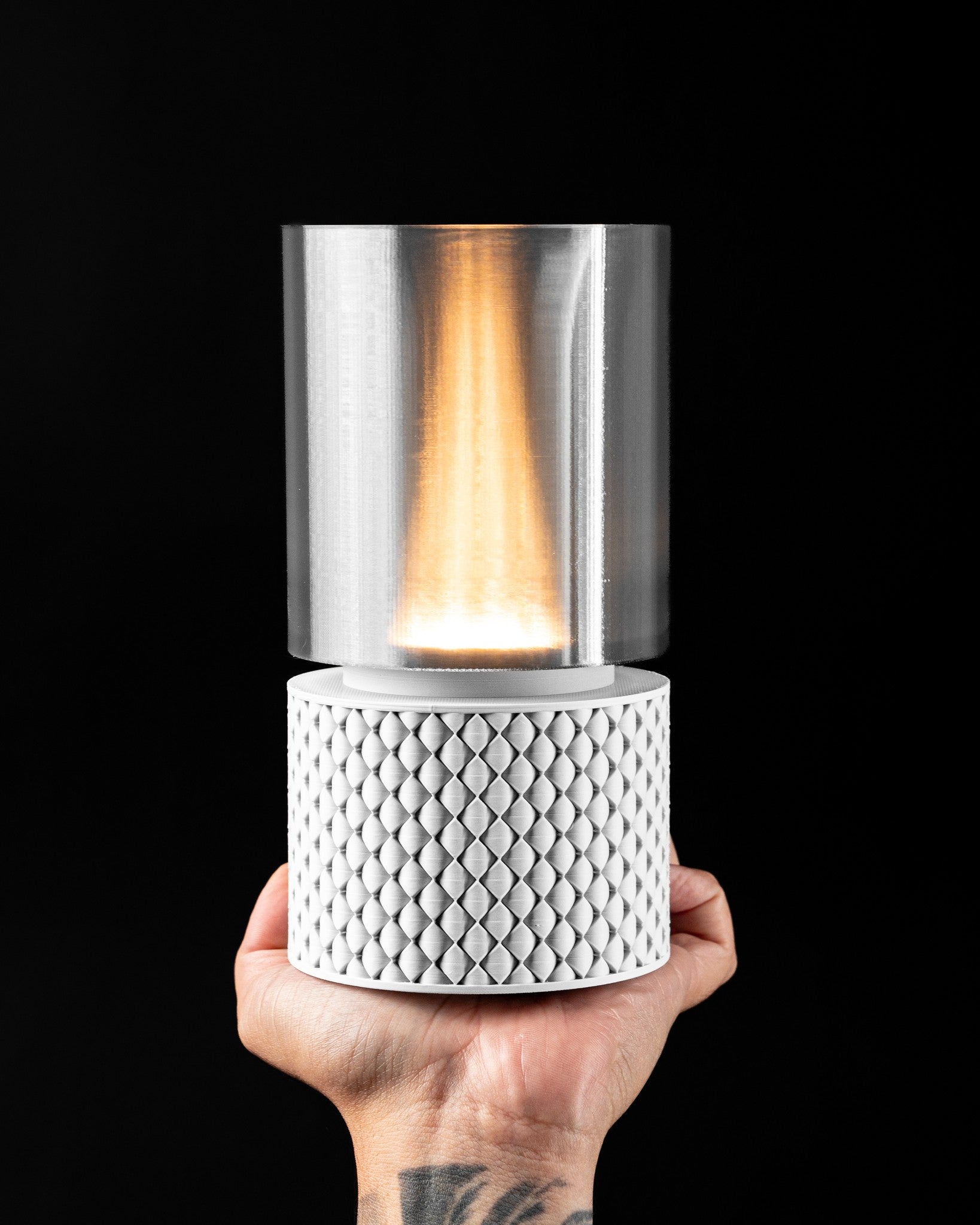 Knurl Base Mini Lamp - 3D printed mini lamp by Valence Objects