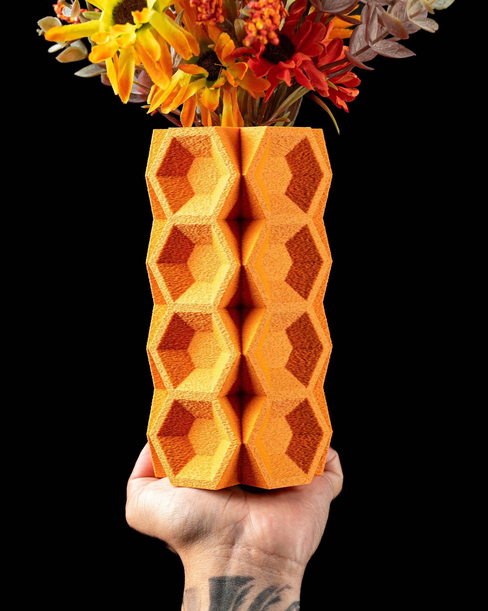 Hex Tile Vase - 3D printed vase by Valence Objects