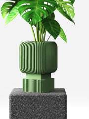 Ribbed Crate Planter - 3D printed planter by Valence Objects