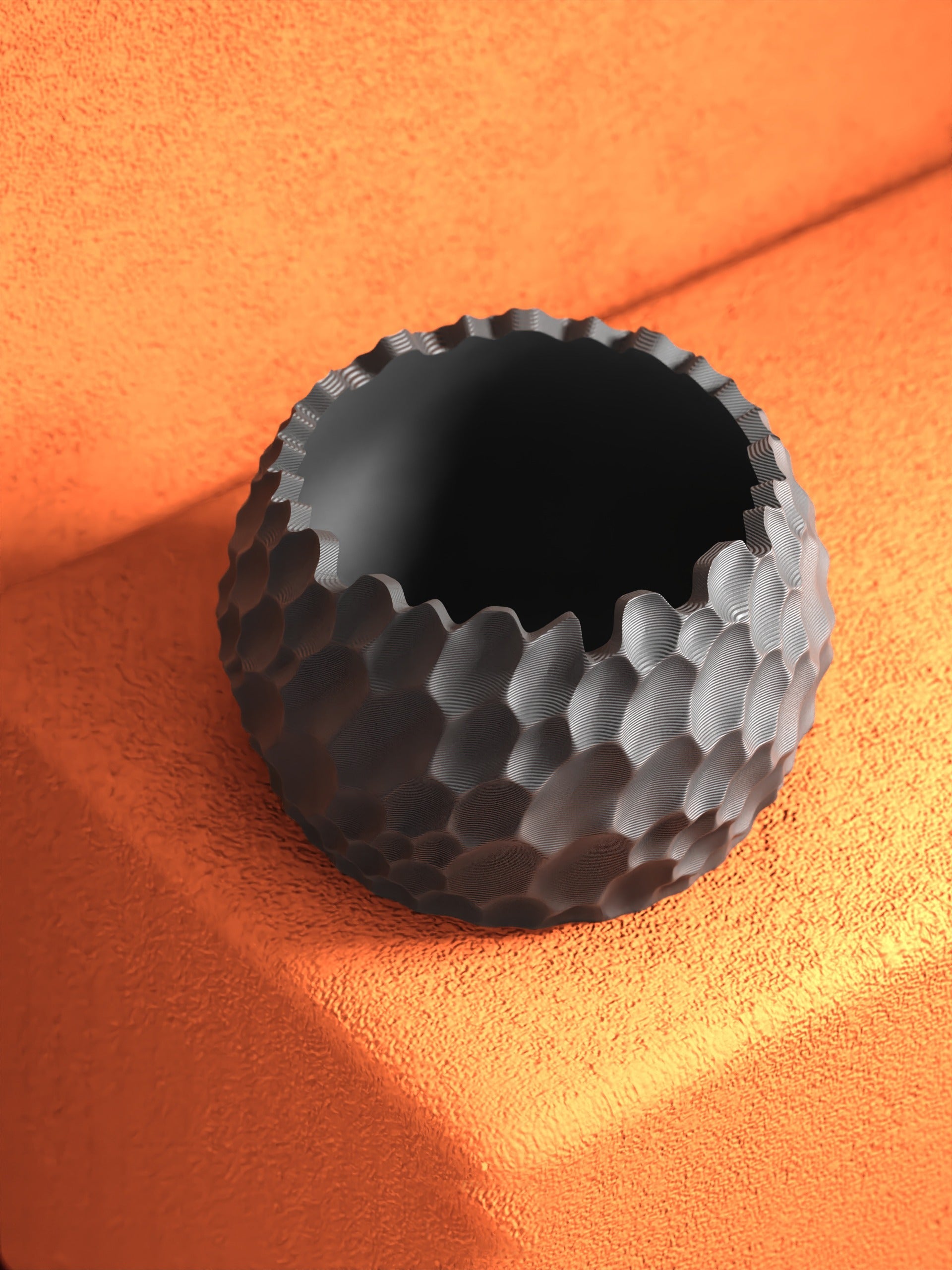 Hex Dimple Planter - 3D printed planter by Valence Objects