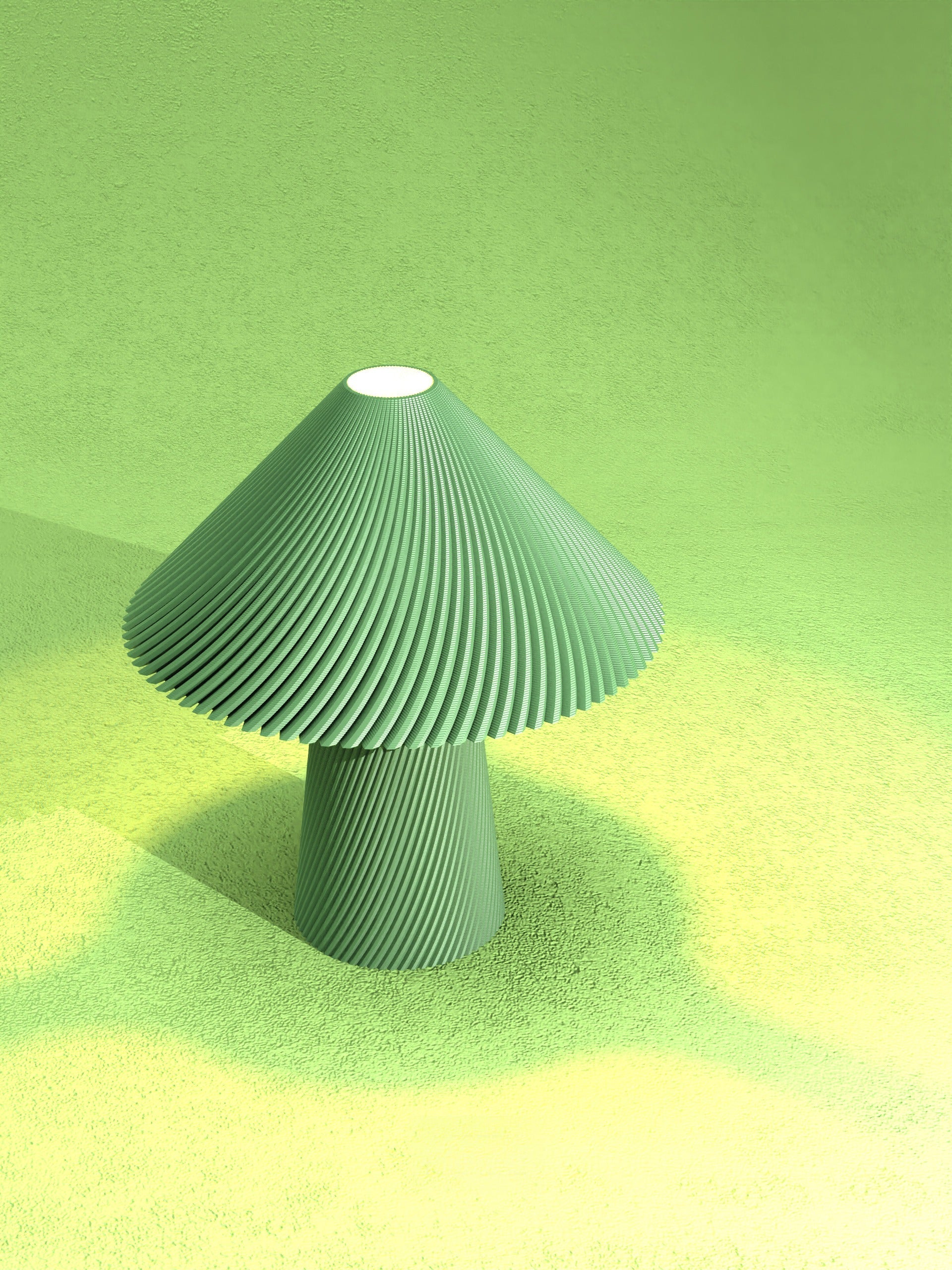 Fluted Mushroom Table Lamp - 3D printed table lamp by Valence Objects