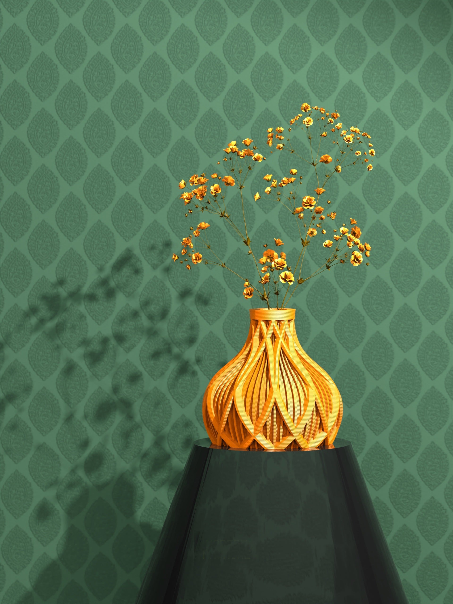 Flame Bud Vase - 3D printed vase by Valence Objects