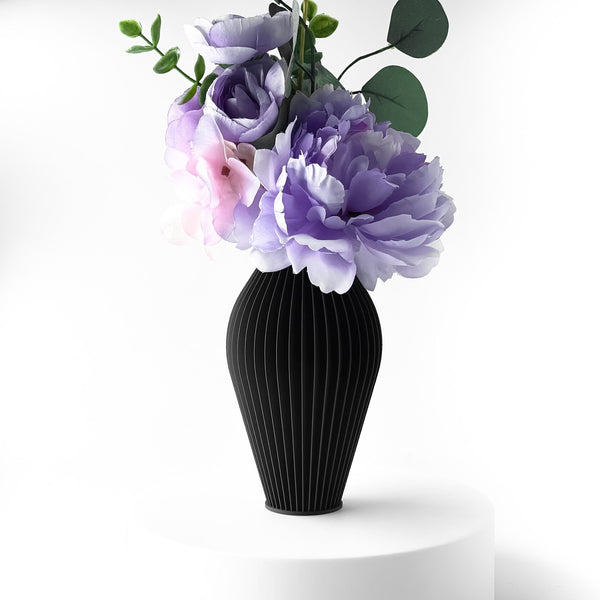 Rib Urn Vase - 3D printed vase by Valence Objects