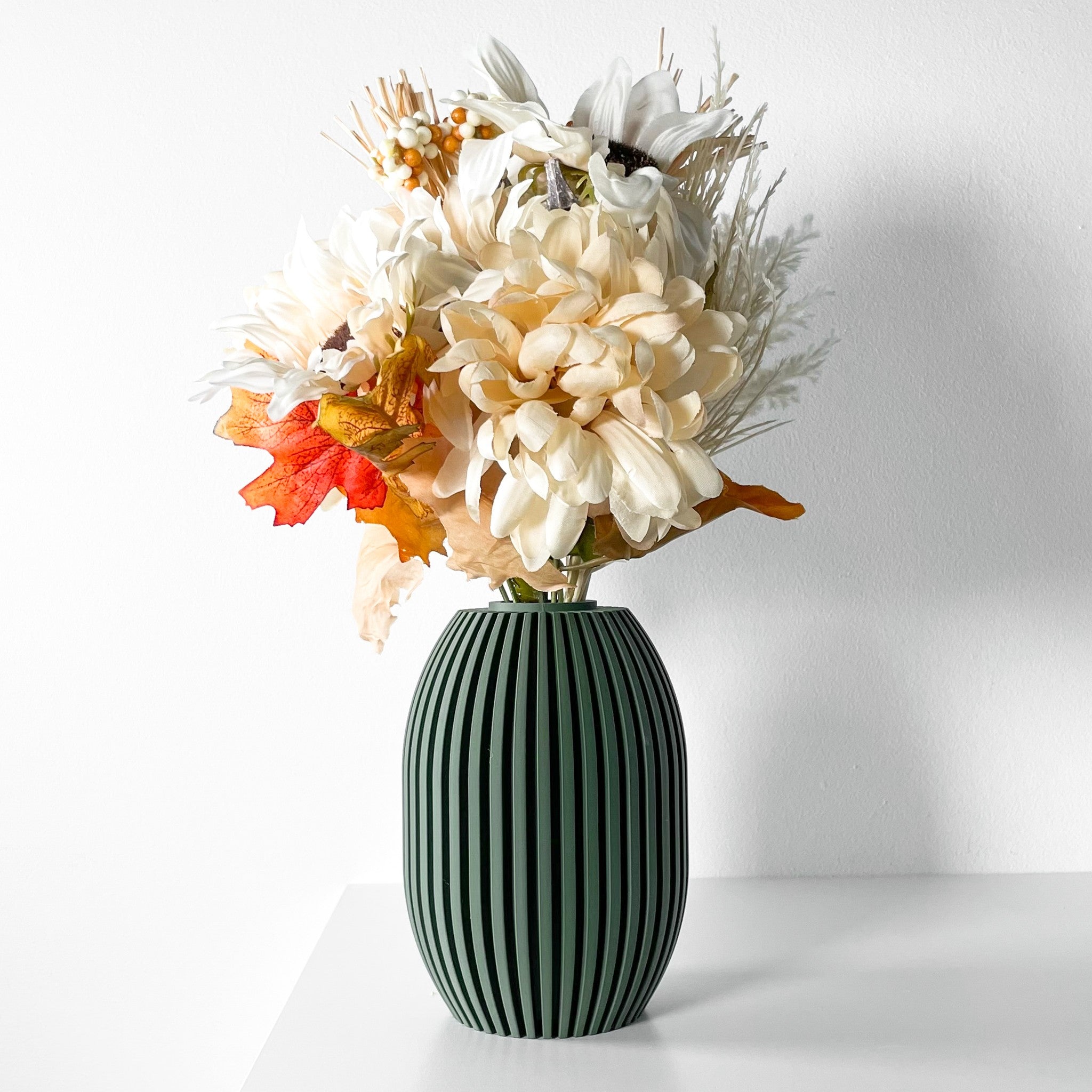 Rib Cylinder Vase - 3D printed vase by Valence Objects