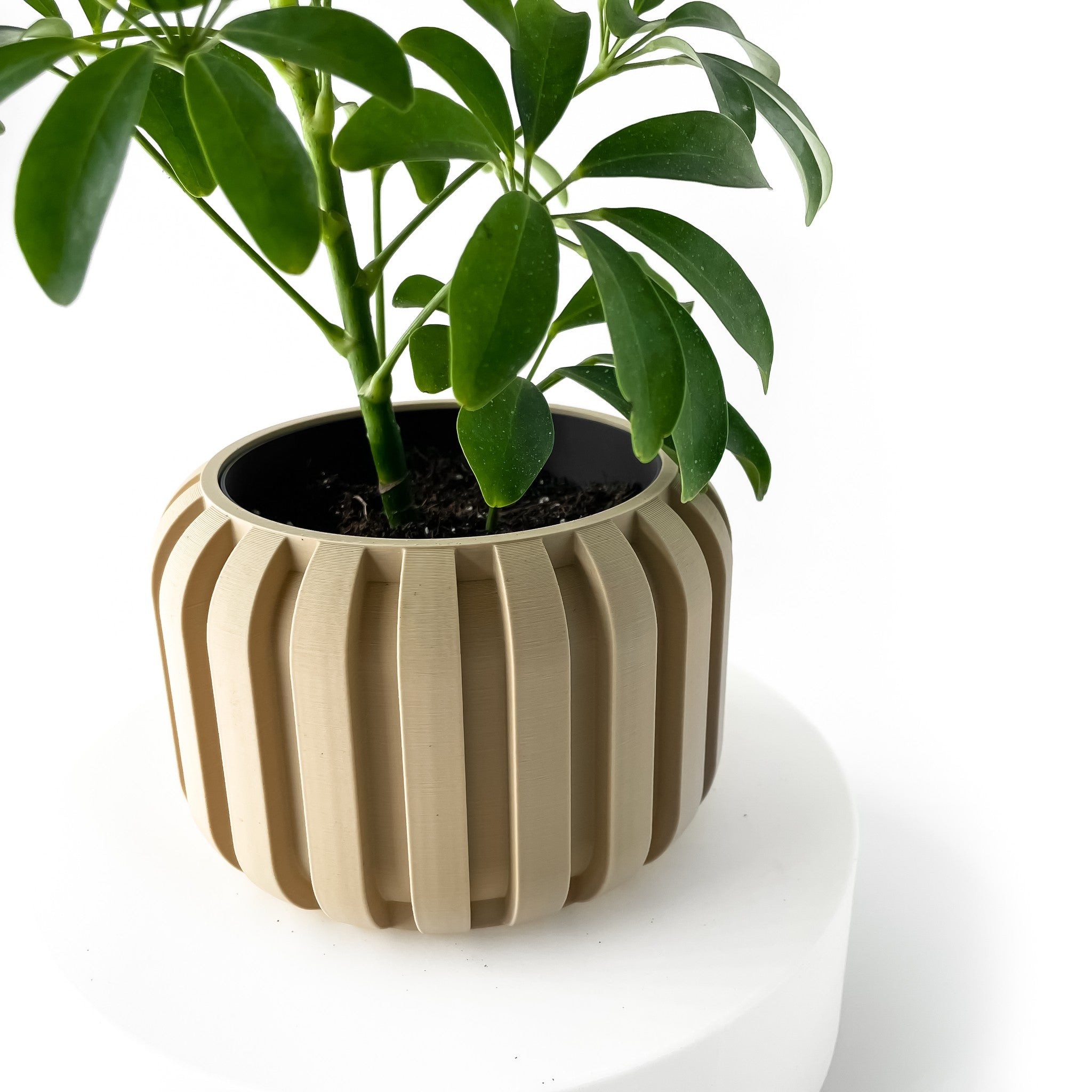Fin Drum Planter - 3D printed planter by Valence Objects
