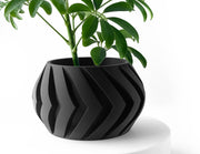 Chevron Bowl Planter - 3D printed planter by Valence Objects