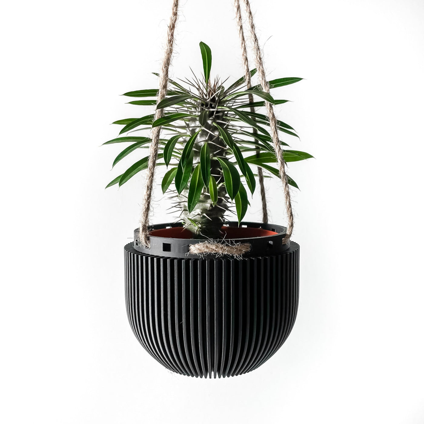 Ribbed Hanging Planter