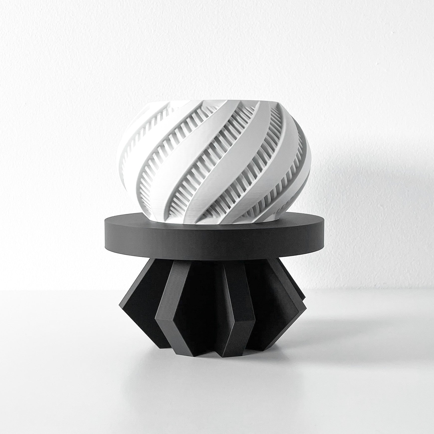 Faceted Plinth Plant Stand - 3D printed planter by Valence Objects