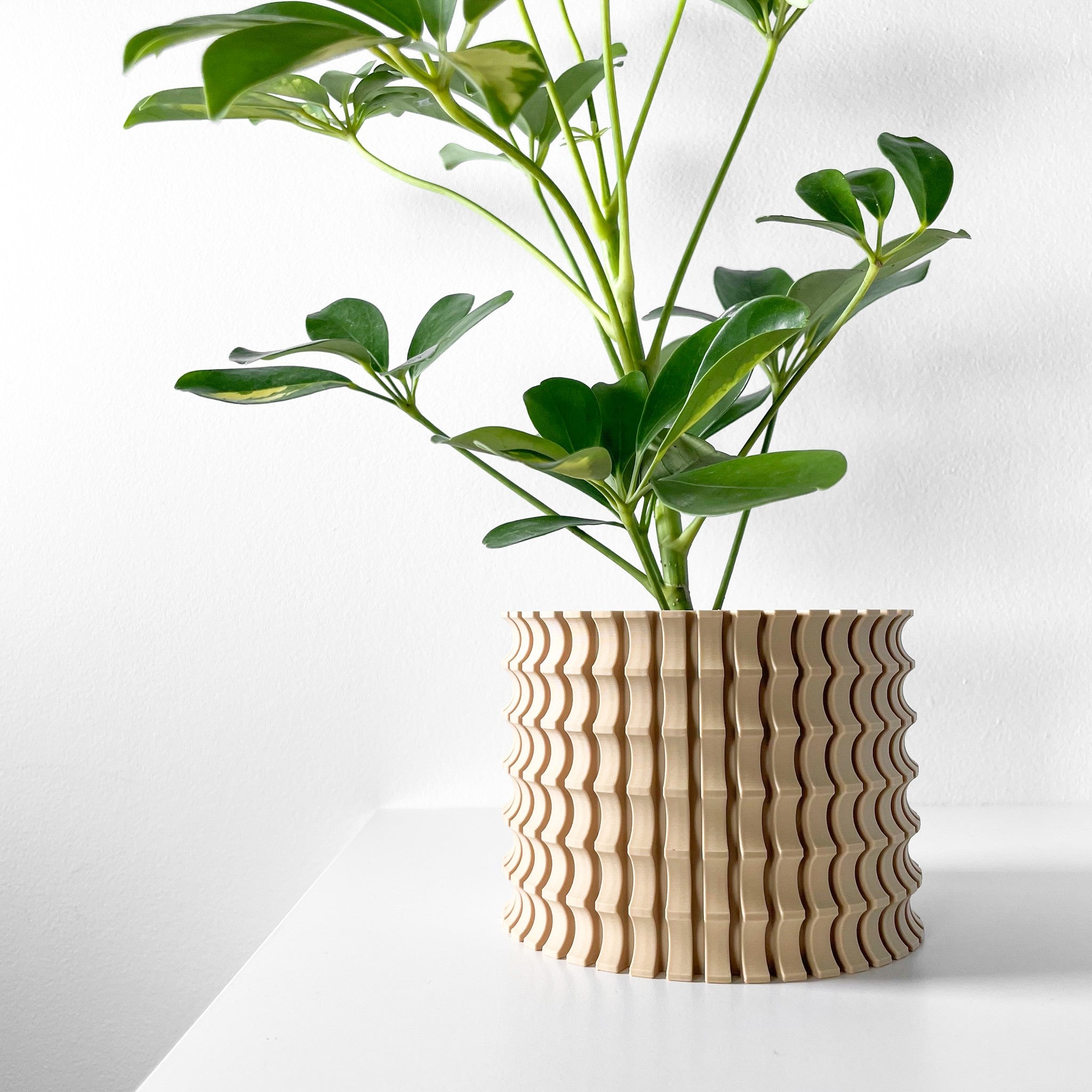 Corrugated Column Planter - 3D printed planter by Valence Objects