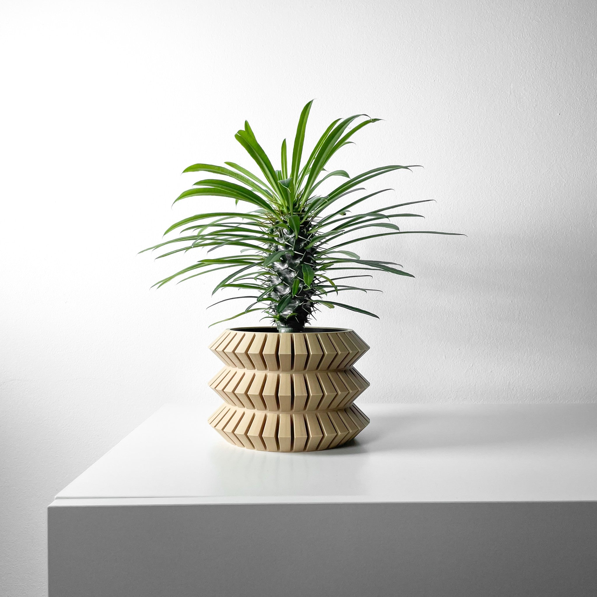 Wavy Disc Planter - 3D printed planter by Valence Objects