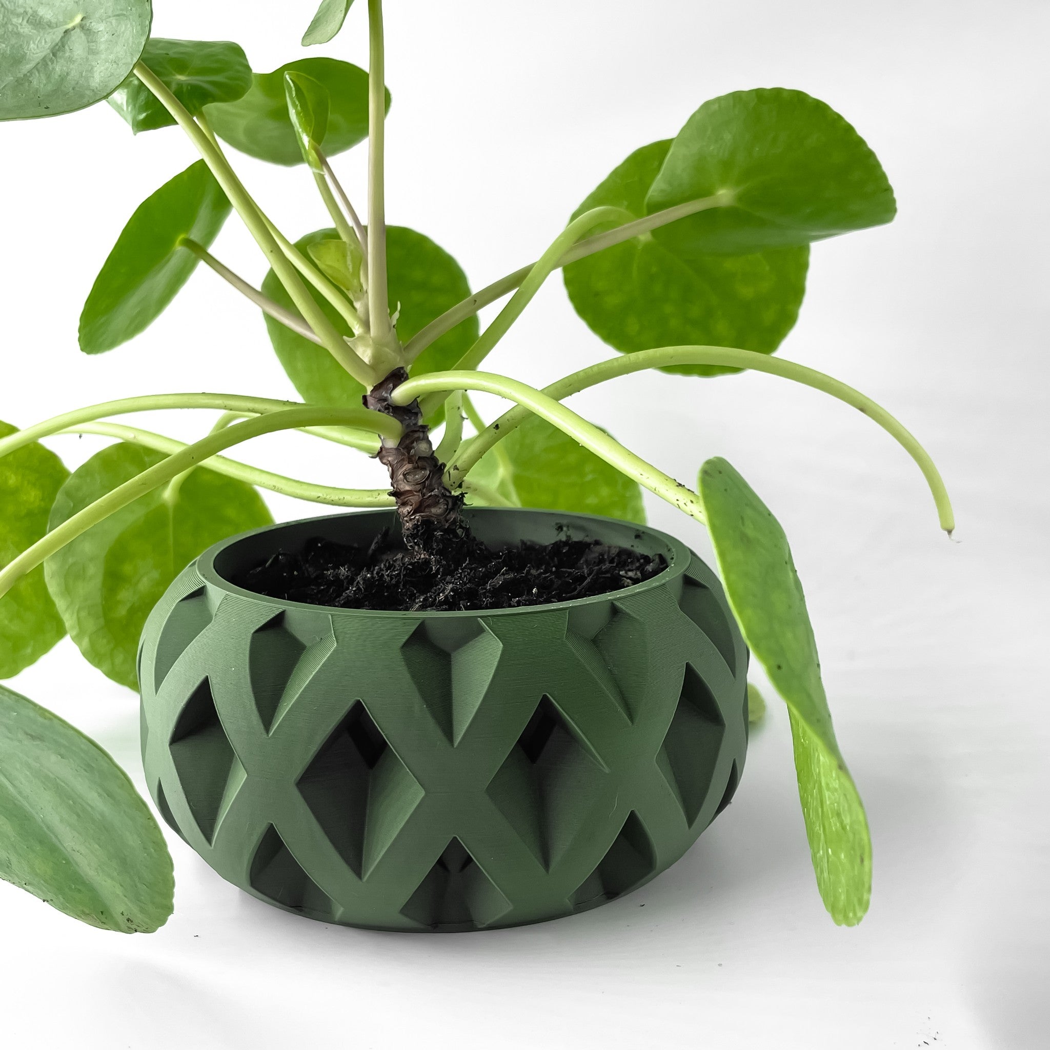 Diamond Relief Planter - 3D printed planter by Valence Objects
